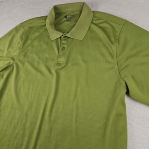 IZOD Golf XL Polo Shirt Mens XFG Cool FX Green Short Sleeve Geometric Pattern